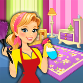 芭比娃娃打扫游戏(Barbie House Cleaning Game)